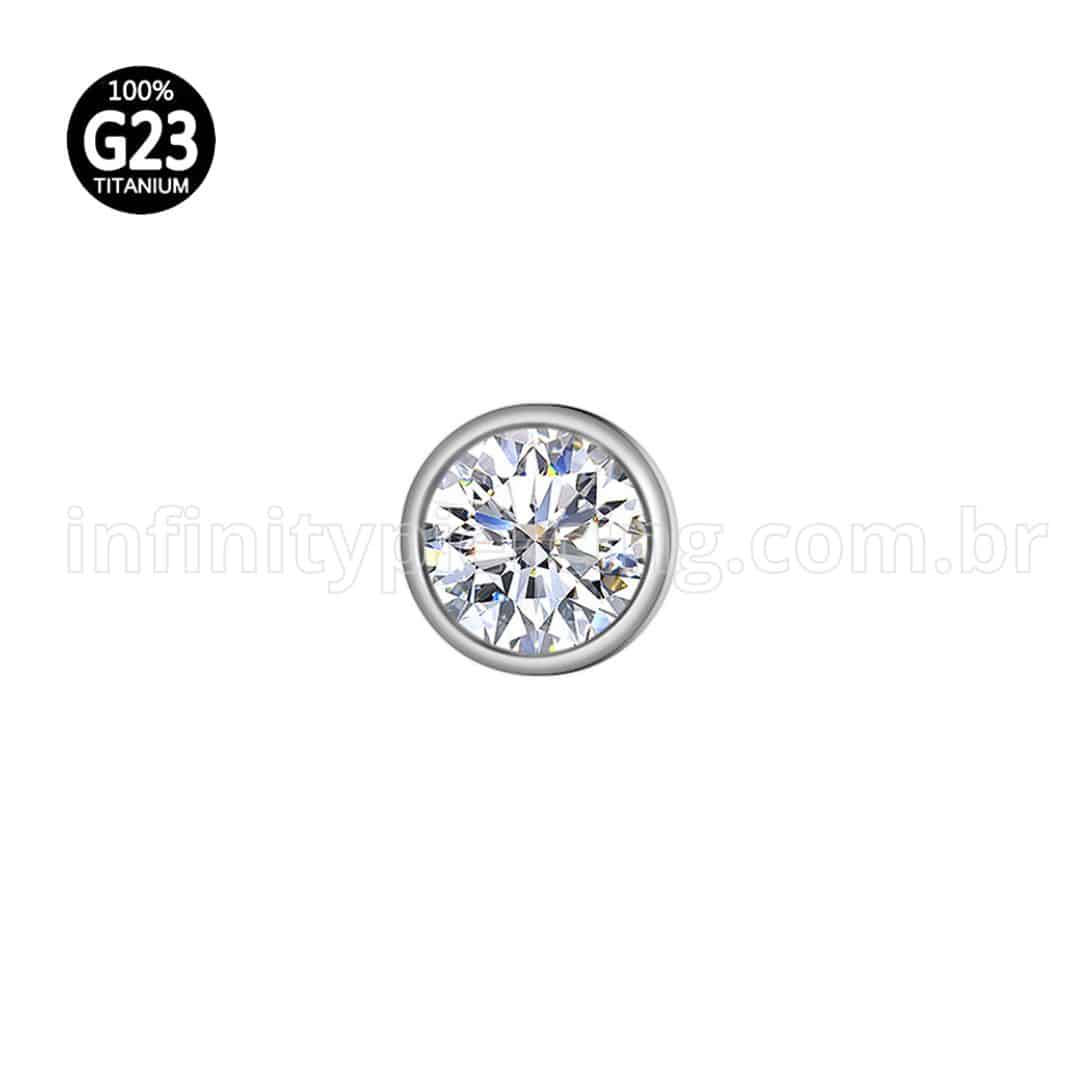 Piercing Topo Titânio Para Microdermal Swarovski Infinity Piercing